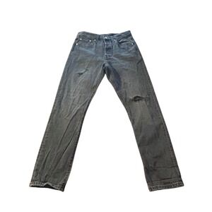 Levi‎ Strauss 501 Jeans Black Distressed Button Fly Women's Size Small Casual